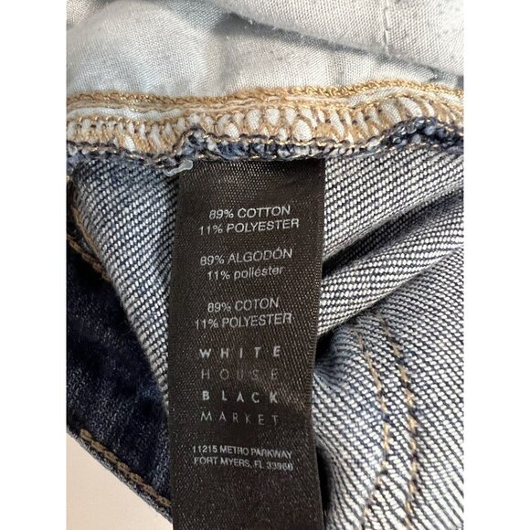 WHBM The Girlfriend Raw Hem Distressed Chain Jeans ~Size 2~Medium Wash ~ L13 04 - Picture 8 of 9